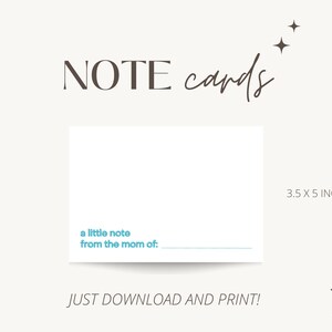 Eine Notiz von der Mutter von, Mom Notes, Eine Notiz von, INSTANT DOWNLOAD, Printable Briefpapier, Notizen, Karte, Pastell, bedruckbar, digitale Datei