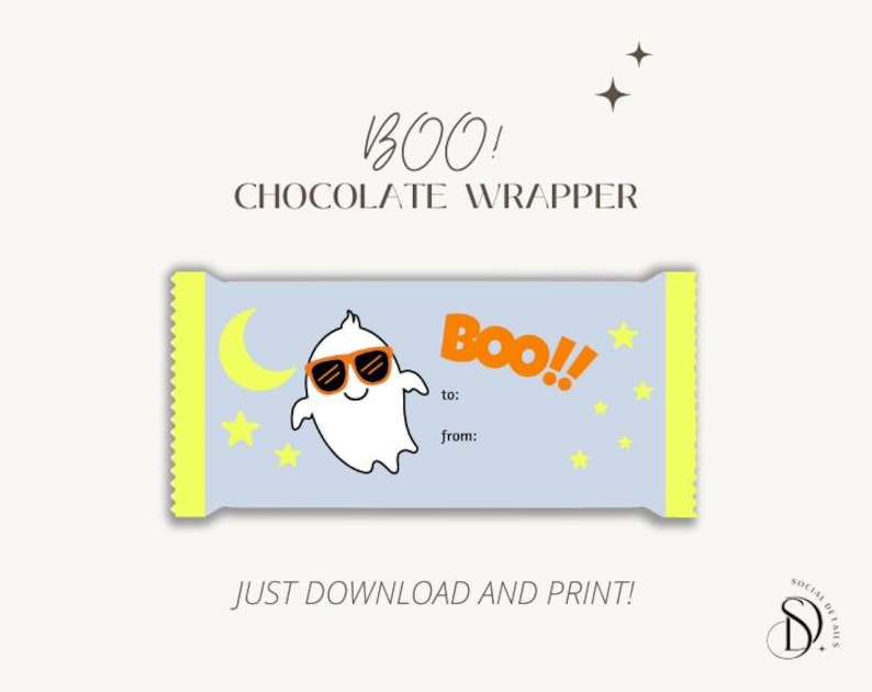 Printable Halloween Candy Wrapper, Instant Download, DIY Chocolate ...