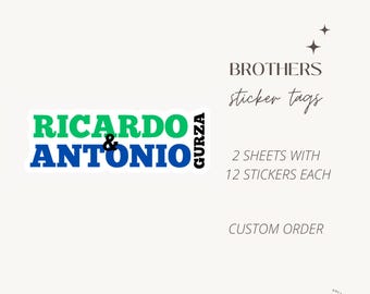 Pegatinas personalizadas con nombre: vinilos brillantes, etiquetas de regalo