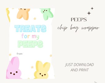 Printable Peeps Chip Bag: Easter Favors (Instant Download)