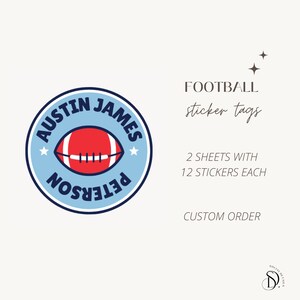 Football Stickers, Custom Football Stickers, Name Stickers, Name Labels, Personalized Football Sticker, Birthday Stickers, Stickers for Kids