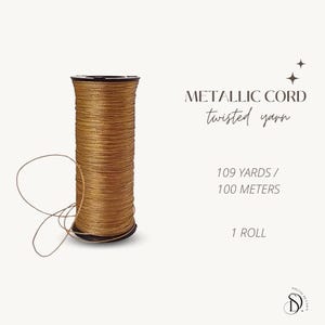 Metallic Cord for Gift Tags, Gold and Silver, 109 yards, Metallic Twine for Stationery, Gold String for Crafts, 1mm