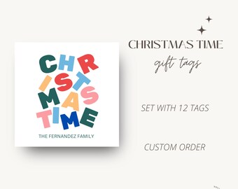 Etiquettes pour cadeaux Noël Etiquettes pour cadeaux personnalisées Etiquettes pour cadeaux de Noël personnalisées, lot de 12 cartes, saison des cadeaux