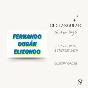 Étiquettes autocollantes personnalisées pour cadeau, Étiquettes rectangulaires personnalisées, Autocollants pour cadeau d'anniversaire, 2 feuilles (16 au total), Commande personnalisée, Étiquettes pour enfants