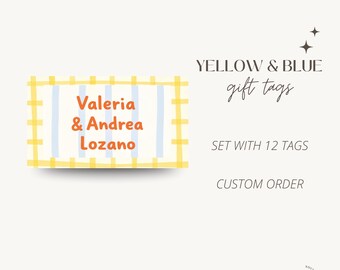 Custom Gift Tags, Personalized Name Tags, Textured Gift Tags, Set of 12, Custom Stationery, Family Stationery, Enclosure Cards, Calling Card
