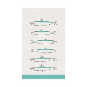 Sardine Tea Towel, Cotton Twill Kitchen Cloth 18x30 inch