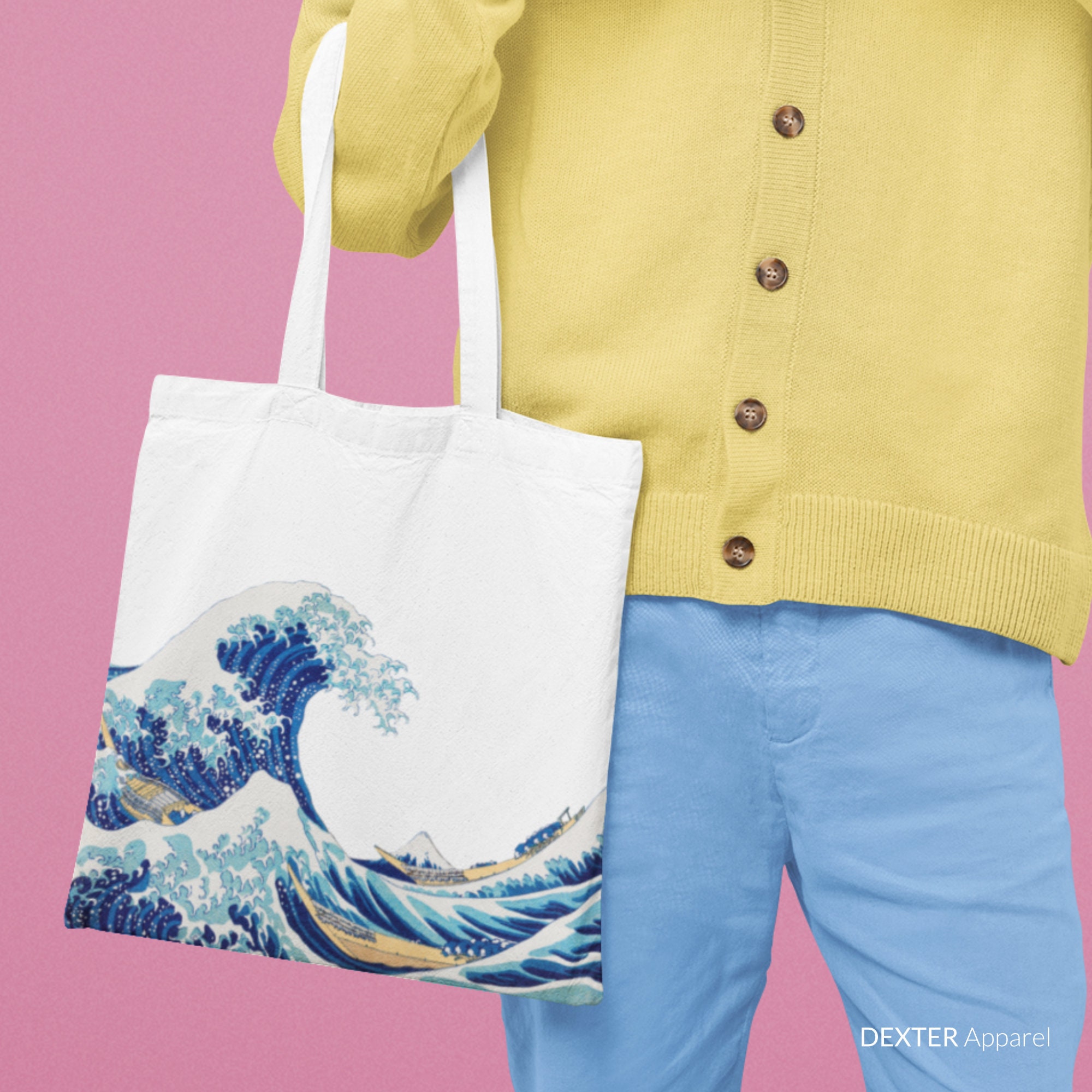 Waves  Yellow small shopping bag