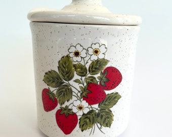 Sweet Little Strawberry Pattern Vintage McCoy Jelly Jar