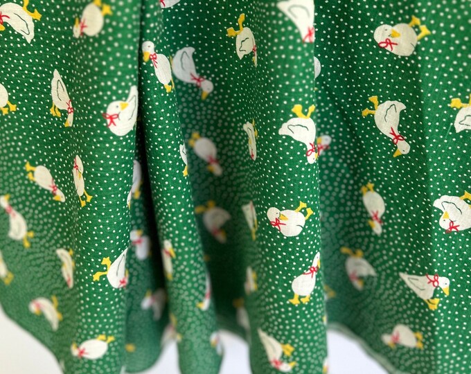 Vintage Christmas Geese With Red Bows Round Tablecloth, 1980s Geese ...