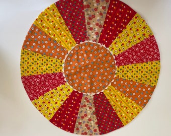 Handmade Floral Patchwork Placemat, Kitschy Table Decor