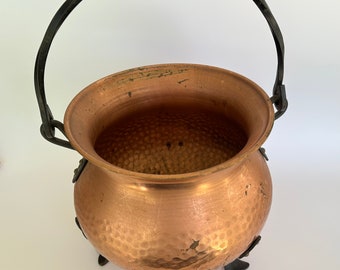 Vintage Copper Footed Cauldron or Kettle