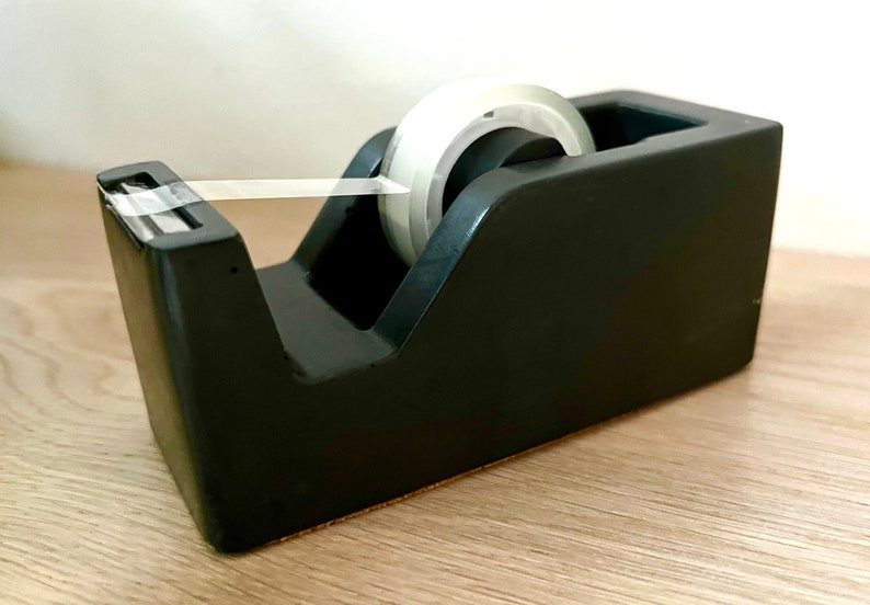 Tape dispenser | Adhesive tape dispenser | Concrete | Tabletop dispenser | Office supplies | Nordic | Various colors | Danish pastel | "Halmø" Schwarz