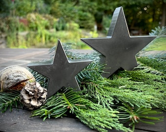 Gartenstecker | Sternenstecker | Edelrost | Rostdeko | Beton |  Weihnachtsstern | Pflanzenstecker | Grau | Schwarz | Gelb | Winter |  "Skal" - Etsy.de