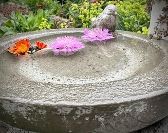 Bebedouro para pássaros | brilhante | bebedouro para pássaros | bebedouro para insetos | vaso para flores | concreto | cinza | impermeável