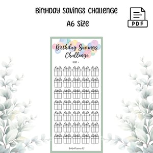 Birthday Savings Challenge | A6 | Cash Stuffing | Printable