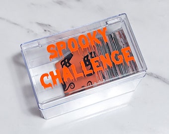 25 0r 50 Envelope Spooky Challenge Box | Clear Back Envelopes | Acrylic Box | Cash Stuffing