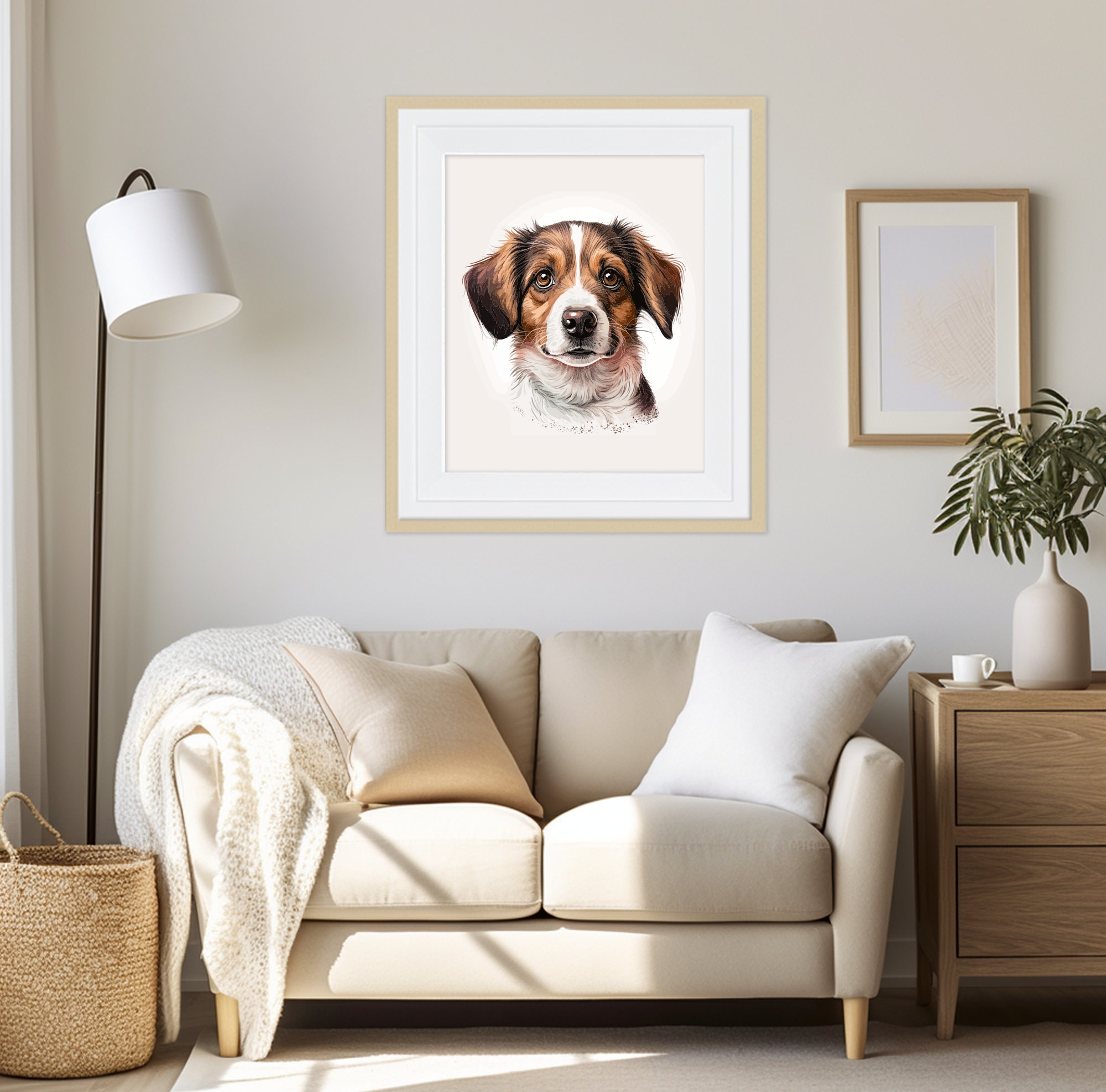 Printable Dog Face Illustration, Cute Vector Art, Digital Download