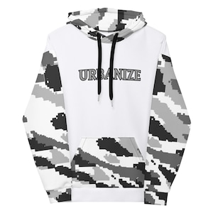 Uniseks hoodie half camouflage
