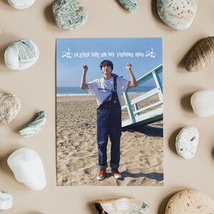 BTS Jin Super Tuna Postcard Kim Seokjin Lyrics Fishing Beach Bangtan Mail Gift For ARMY Fan Art Bias Kpop Stationary postcrossing photocard