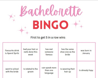 Bachelorette Bingo, Downloadable, easy print at home