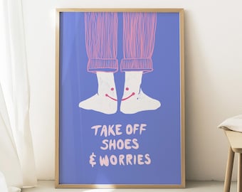Remove Shoes Sign, Funny Entryway Wall Art, Door No Shoes Poster, Quirky Home Decor, Welcome Print, Shoes Off Reminder, House Rules