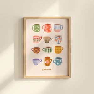 Tea Cup Print, Kitchen Wall Art, Another Coffee Print, Cafe Art, Coffee Poster, Kitchen Decor, Tea Wall Art, Mug Poster, Coffee Club Print