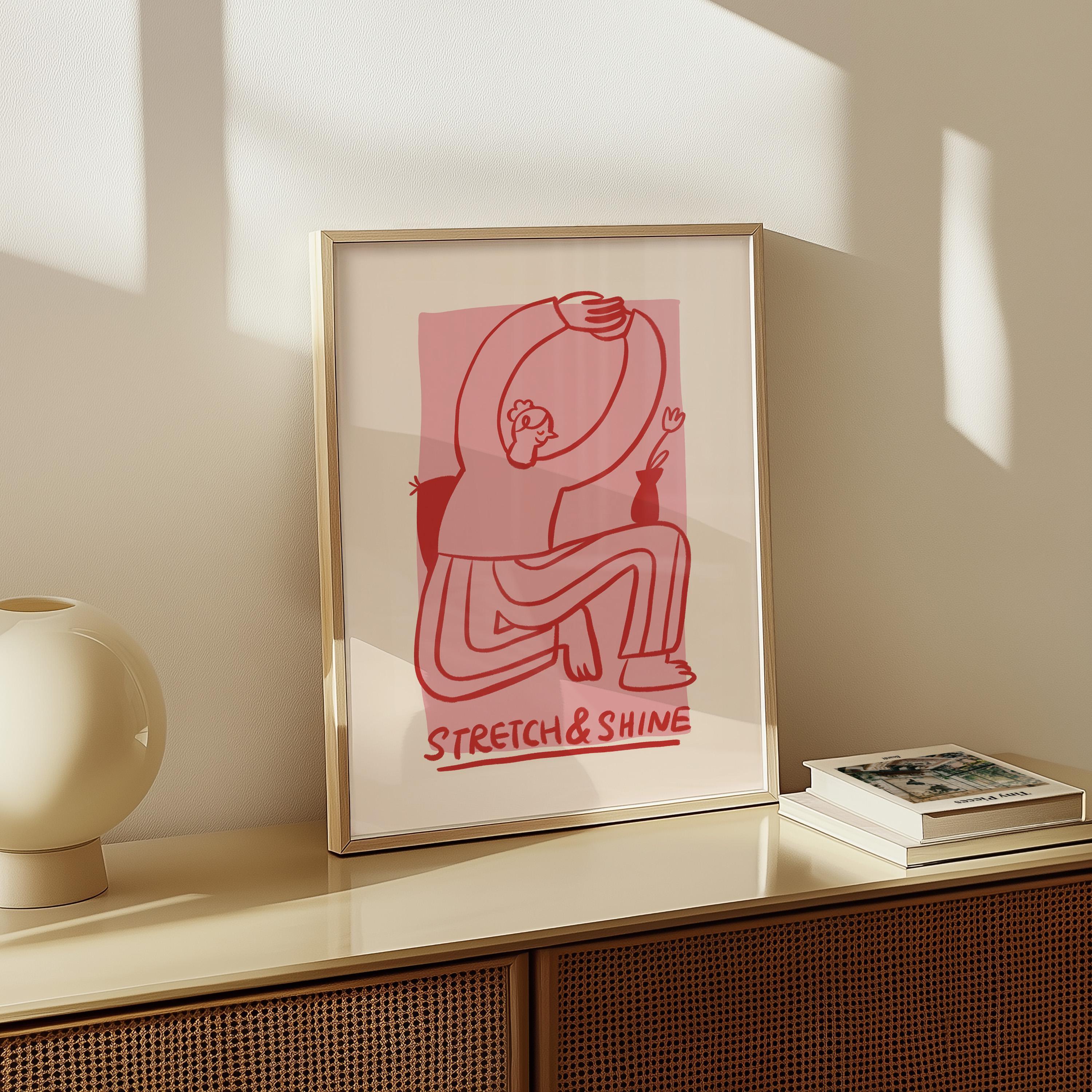 Stretch Poster, Bedroom Wall Art, Living Room Decor, Yoga Poster, Self ...