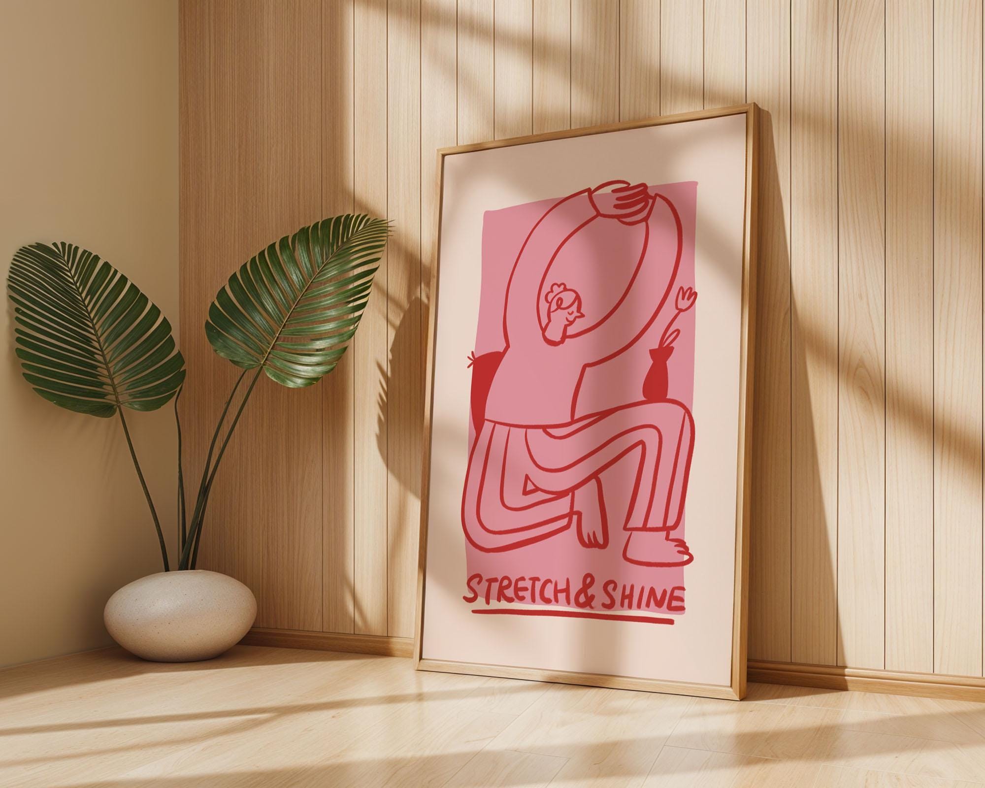 Stretch Poster, Bedroom Wall Art, Living Room Decor, Yoga Poster, Self ...