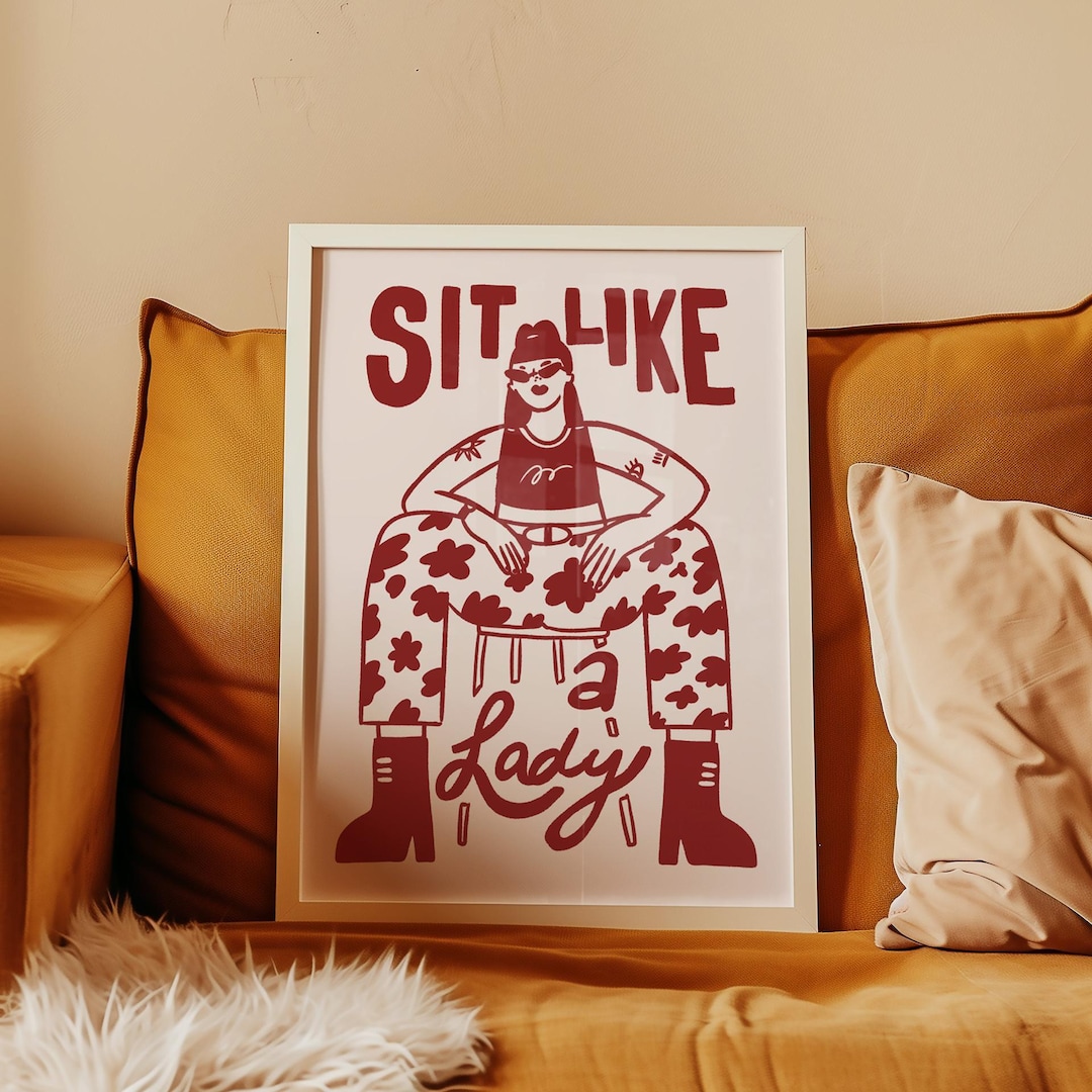 Sit Like Rosa Sit Like A Lady Print, Feminist Illustration, Body Positive Art ...