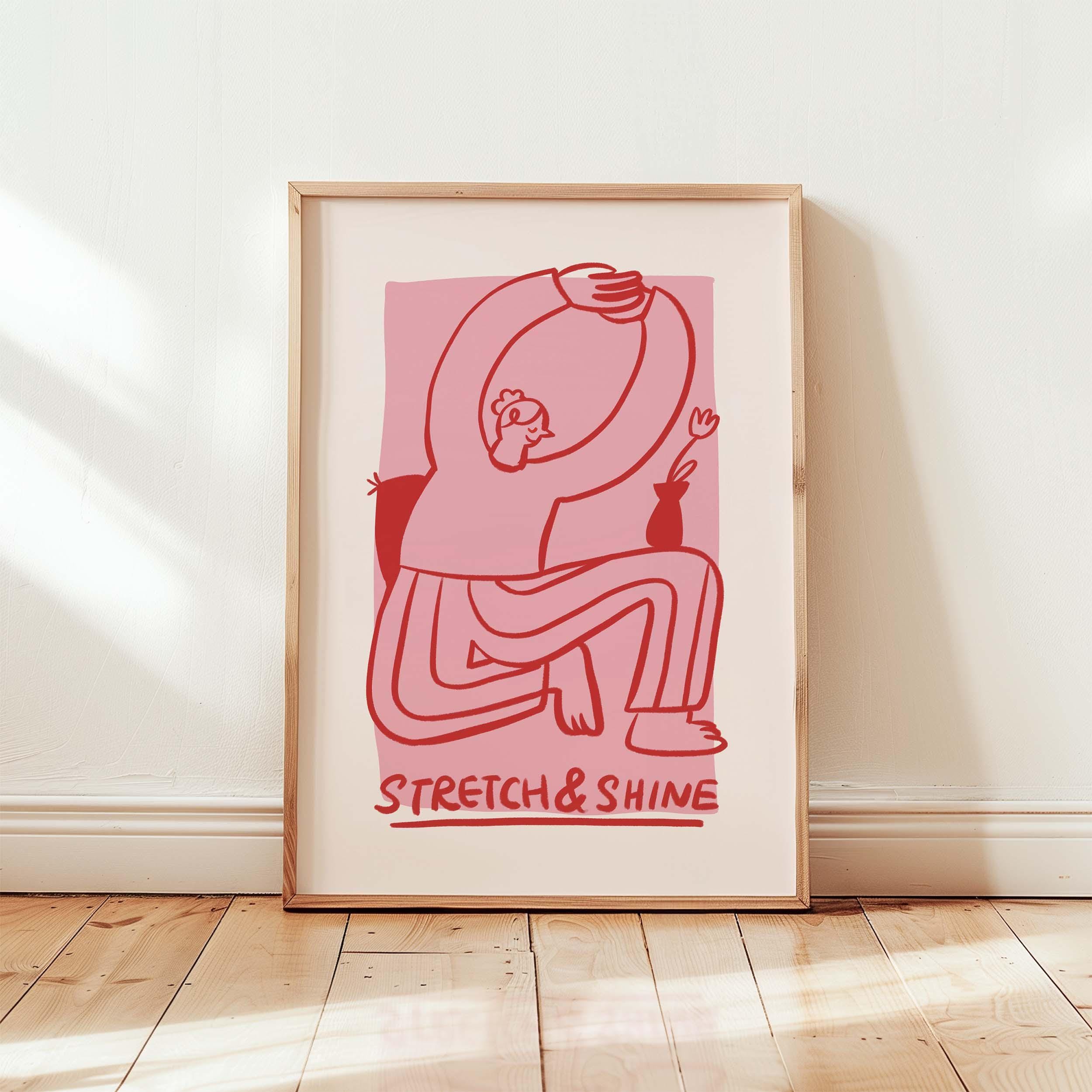 Stretch Poster, Bedroom Wall Art, Living Room Decor, Yoga Poster, Self ...