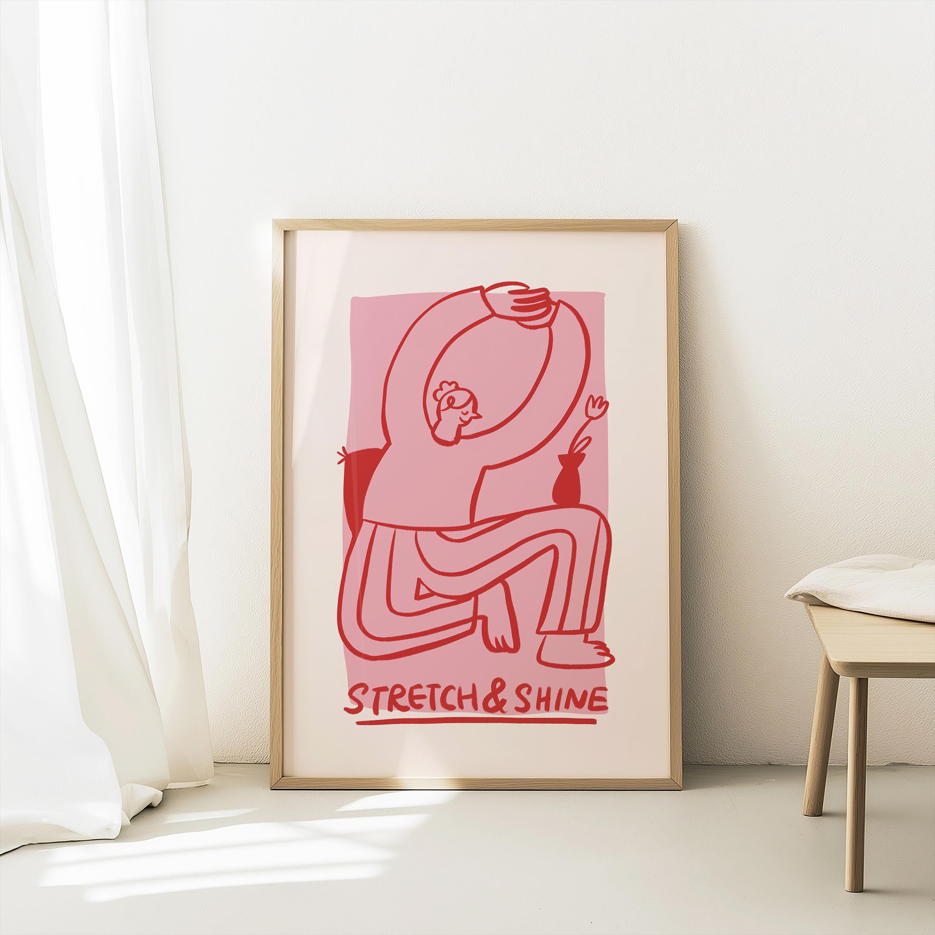 Stretch Poster, Bedroom Wall Art, Living Room Decor, Yoga Poster, Self ...