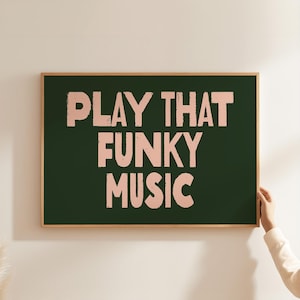 ファンキーな音楽を奏でよう、グルーヴィーな音楽プリント、レトロなリビングルームポスター、70年代の音楽、トレンディなレコードプレーヤーアート、ヴィンテージウォールアート、ビニールポスター