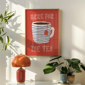 Hier für den Tee Druck, lustige Küchen Kunst (digitaler Download)