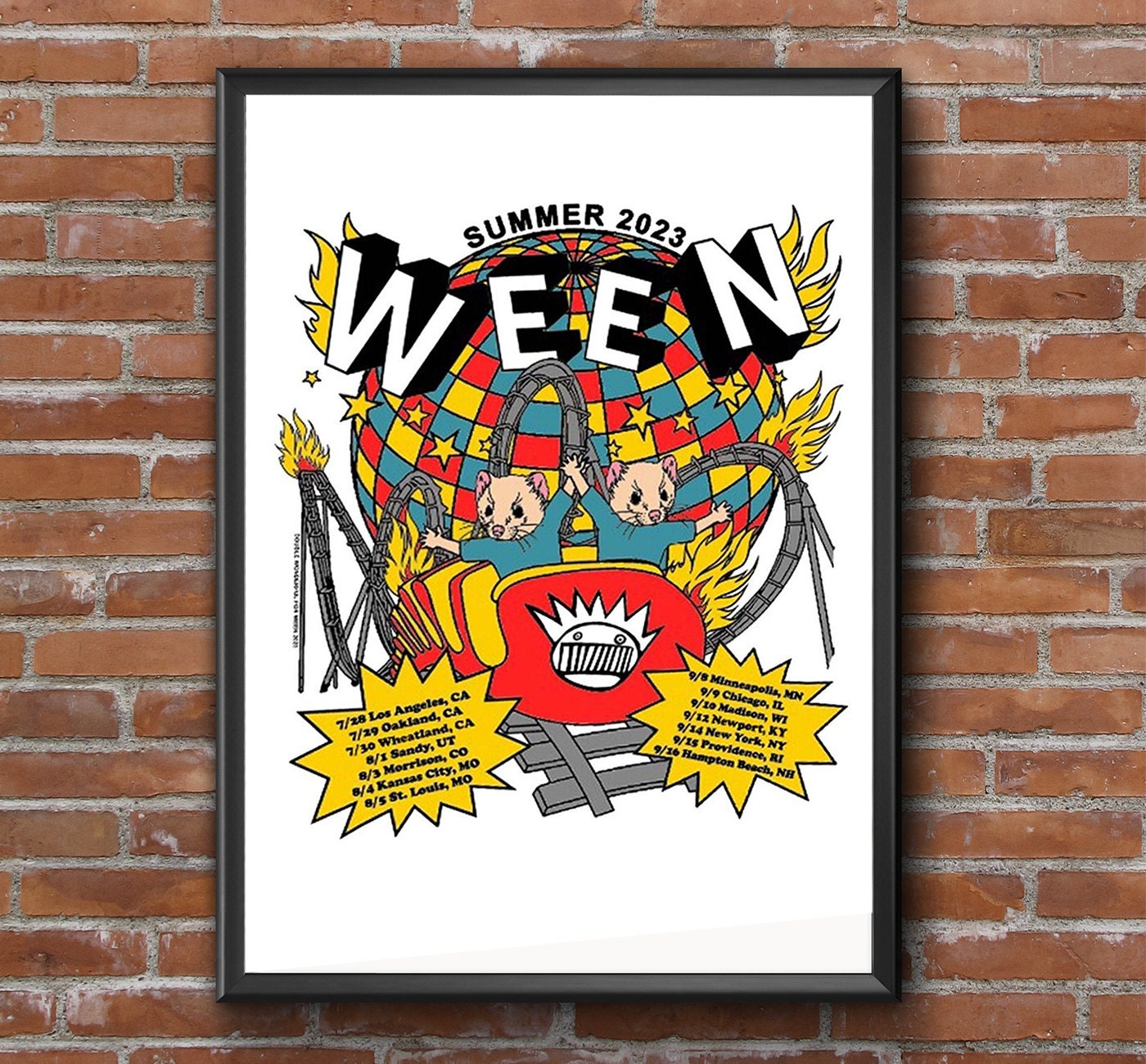 Discover Ween Summer Tour 2023 Poster, Ween Rock Band Tour Poster