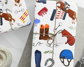 Horseback Riding Gift Wrap, Horse Rider Wrapping Paper, Gift for Horse Lover, Equestrian Gifts, Animal Lover Wrapping, Horse Owner Present