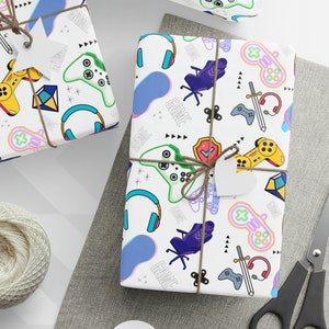 Gaming Gift Wrap, Gamer Wrapping Paper, Video Game Gift Wrap, Gift for Boy or Girl, Anime Gift Wrap, Birthday Present, Gaming Sport