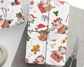 Hooglandkoe inpakpapier, kerstcadeaupapier, dierenthema, cadeau voor koeienliefhebber, speciale gelegenheden, kinderverjaardag, jongensmeisje douche