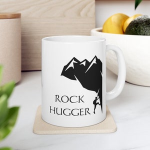 Caneca Rock Hugger, caneca de escalada, presente de conquista para alpinista, presentes de pedregulho, acessório de escalada interna, caneca para entusiasta de aventura