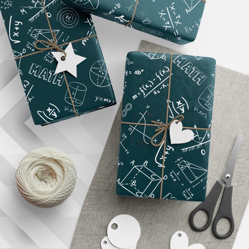Math Teacher Gift Wrap, Back to School Gift, Algebra Wrapping Paper, Math Themed Gift Wrap, STEM Gifts, Student Gift Wrap, Nerdy Gifts image 1
