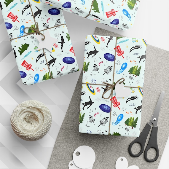 Disc Golf Gift Wrap, Disc Golf Gifts for Him, Father's Day Gift, Sport Wrapping Paper, Tournament Gift Flying Disc Gift Wrap For Disc Golfer