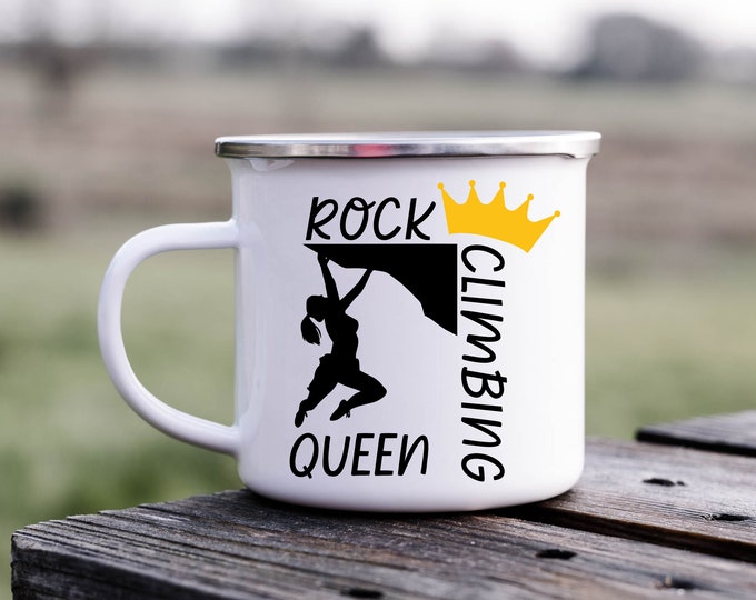 Personalized Rock Climbing Mug, Rock Climbing Queen Mug, Custom Name Mug, Gift for Sport Climber Boulderer, Coffee Tea Mug, Outdoorsy Mug