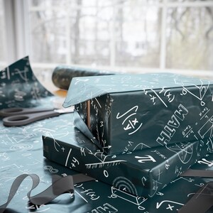 Math Teacher Gift Wrap, Back to School Gift, Algebra Wrapping Paper, Math Themed Gift Wrap, STEM Gifts, Student Gift Wrap, Nerdy Gifts image 3