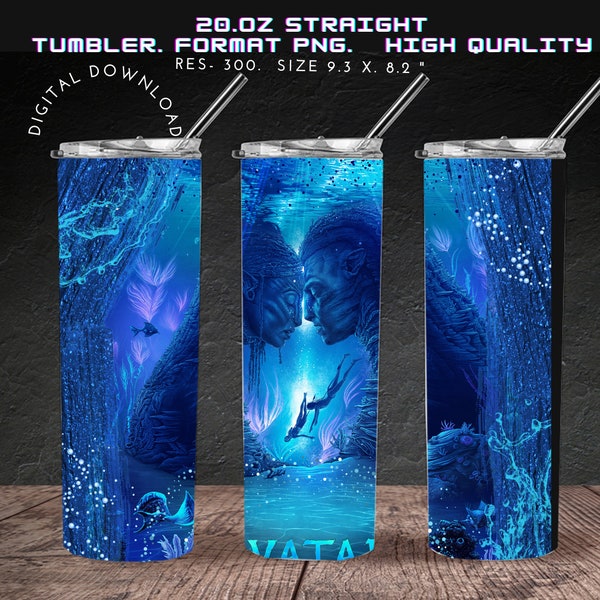 Avatar, Avatar 2  The way of water movie , Wrap design for Tumbler, Wrap design  20oz. Digital Download PNG