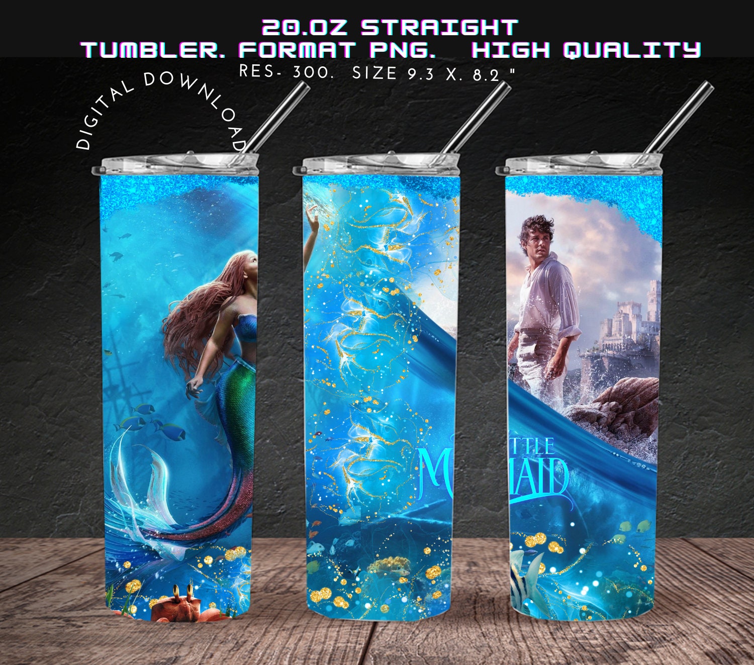 Little Mermaid Tumbler Wrap 20 OZ – Think Big Dream Big Publishing