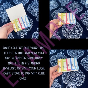 Hello Printable Card - Etsy