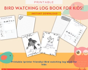 Bird Watching Log Journal for kids | Bird watching| Nature Journal | Bird Log | Bird sketch | Printable Book | Homeschool|