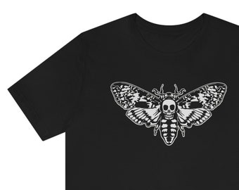 Death Moth Shirt, Schädel Tshirt, Goth T-Shirt, Unisex Jersey Kurzarm T-Shirt