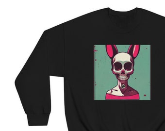Goth Bunny, Skull bunny, Easter Bunny, Unisex Heavy Blend Crewneck Sweatshirt