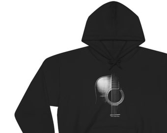 Akoestische gitaar, volwassen Unisex, Heavy Blend Hooded Sweatshirt, muziekliefhebber