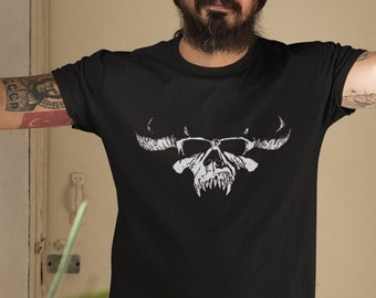 Skull with Horns, Danzig, Classic, Concert Wear, Goth Wear, Misfit Wear,  Adult, Unisex Jersey Short Sleeve Tee, Skull Shirt